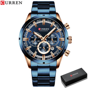 Montre Bleue en Acier Inoxydable