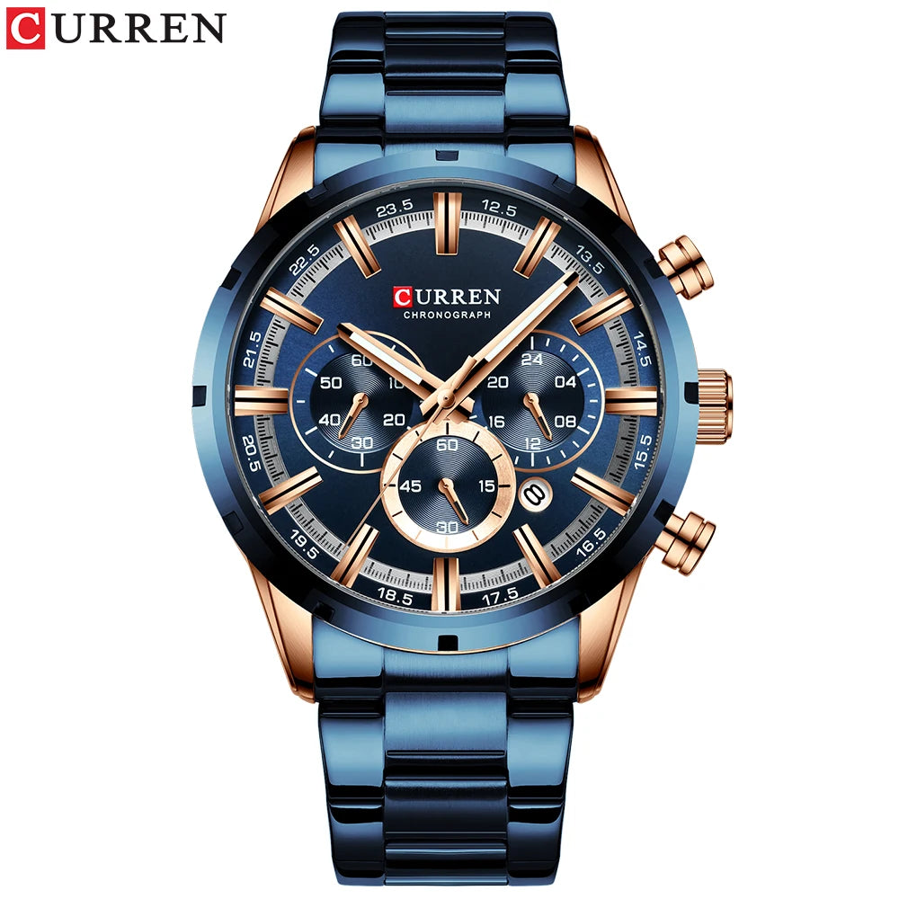 Montre Bleue en Acier Inoxydable