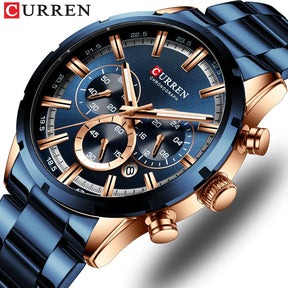 Montre Bleue en Acier Inoxydable