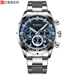 Montre Bleue en Acier Inoxydable