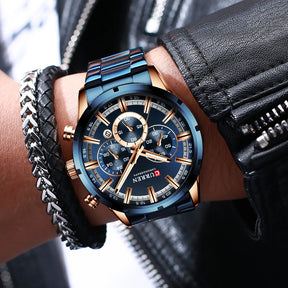 Montre Bleue en Acier Inoxydable