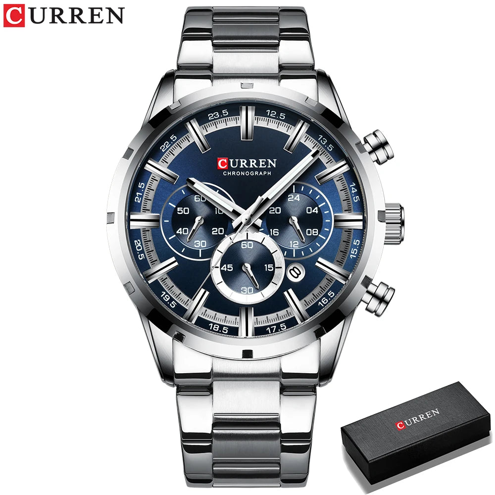 Montre Bleue en Acier Inoxydable