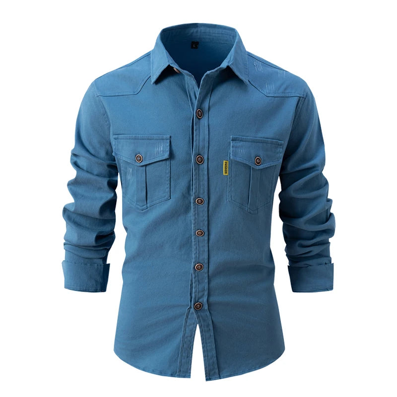 Chemise Homme Décontractée à Manches Longues