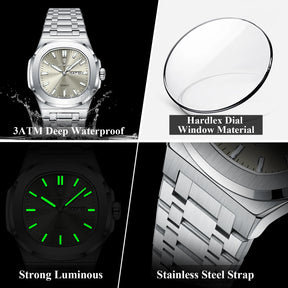 Montre Quartz en Acier Inoxydable