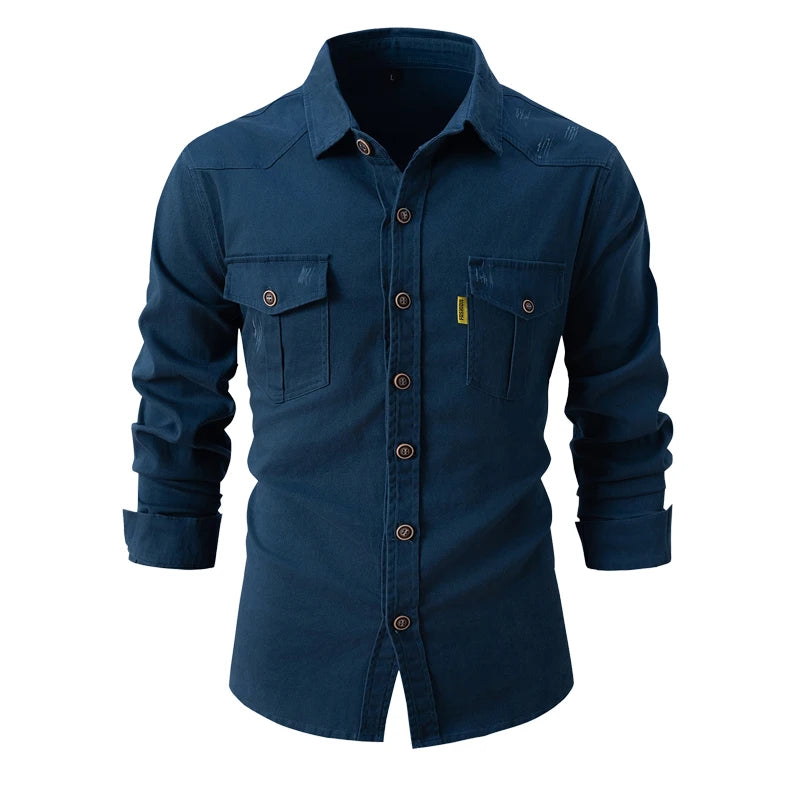 Chemise Homme Décontractée à Manches Longues